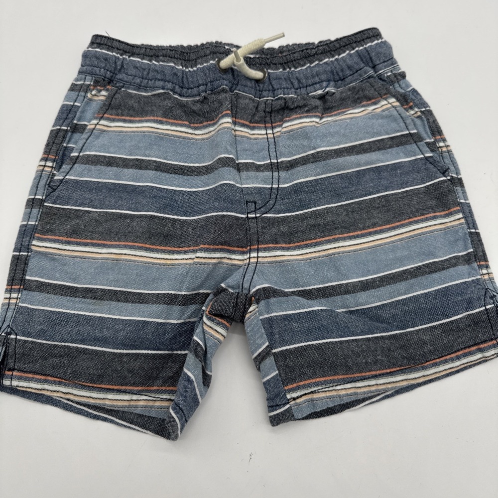 Cotton On‎ kids Little Boys Size 4 Blue Striped Adjustable Waist Cotton Shorts